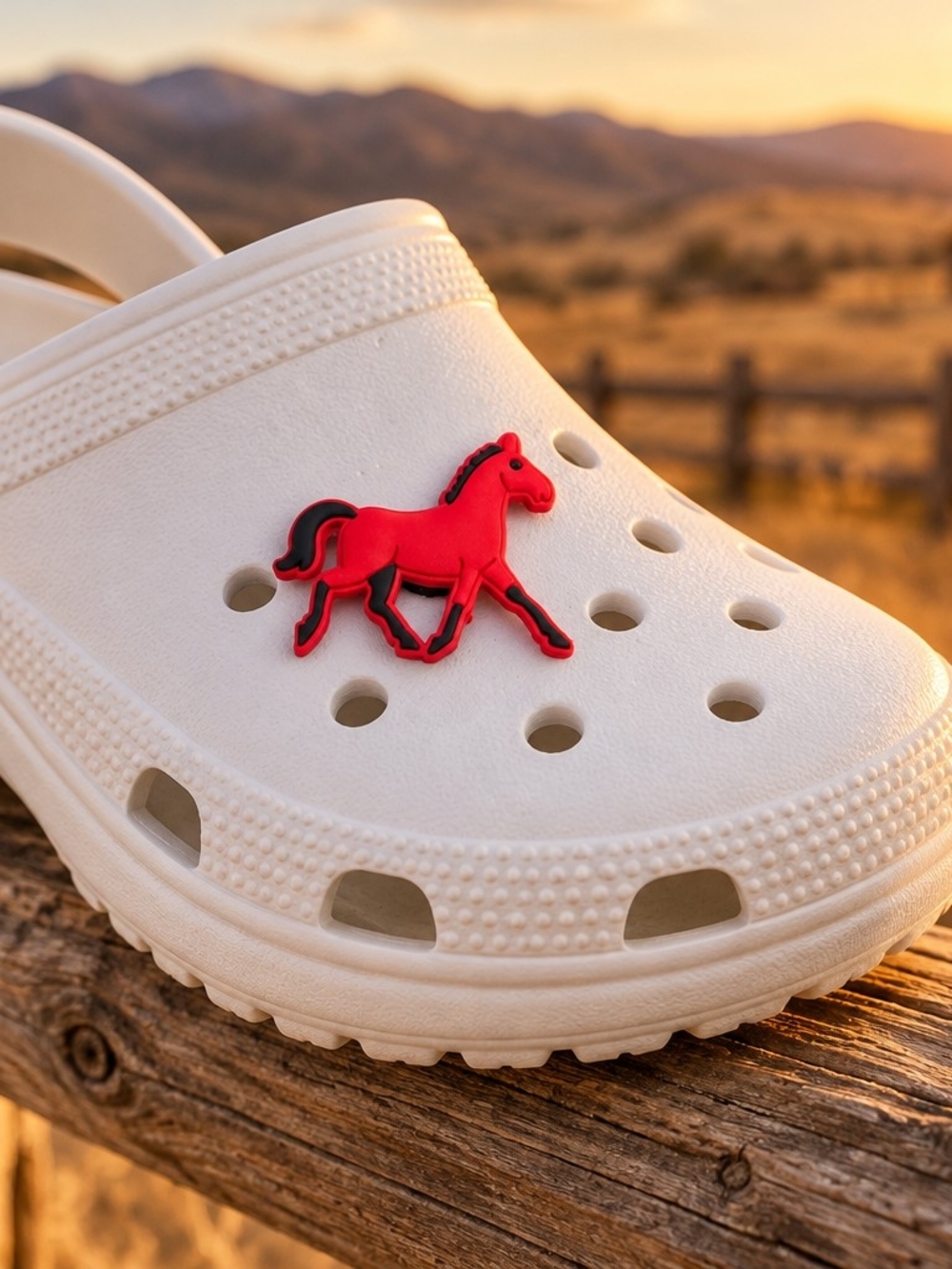Horse Croc Shoe Charm Red Running Horse Equestrian Pony Jibbitz Style Western